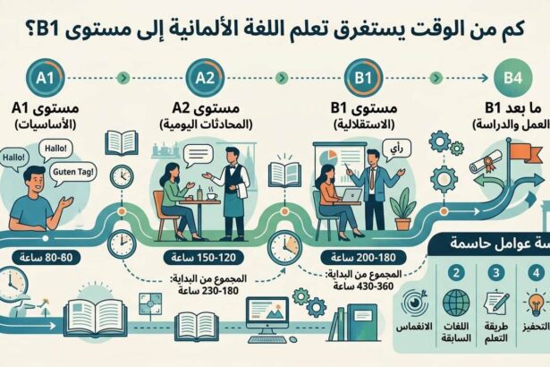 كم من الوقت يستغرق حقاً تعلم اللغة الألمانية إلى مستوى B1؟