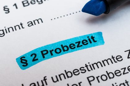 الفترة التجريبية في التدريب المهني Probezeit in der Ausbildung