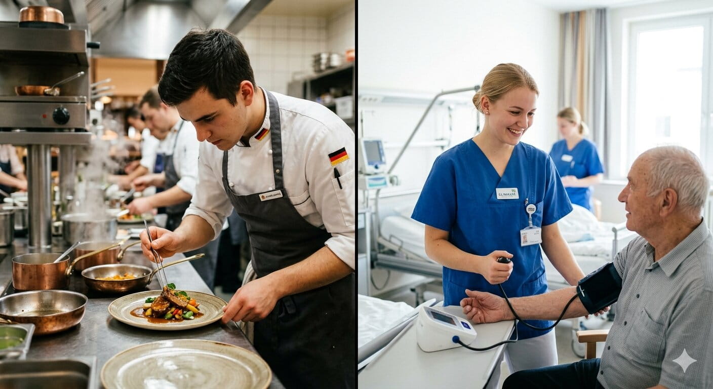 ما هو أفضل برنامج تدريب مهني في ألمانيا، كطاهٍ أم كممرض؟