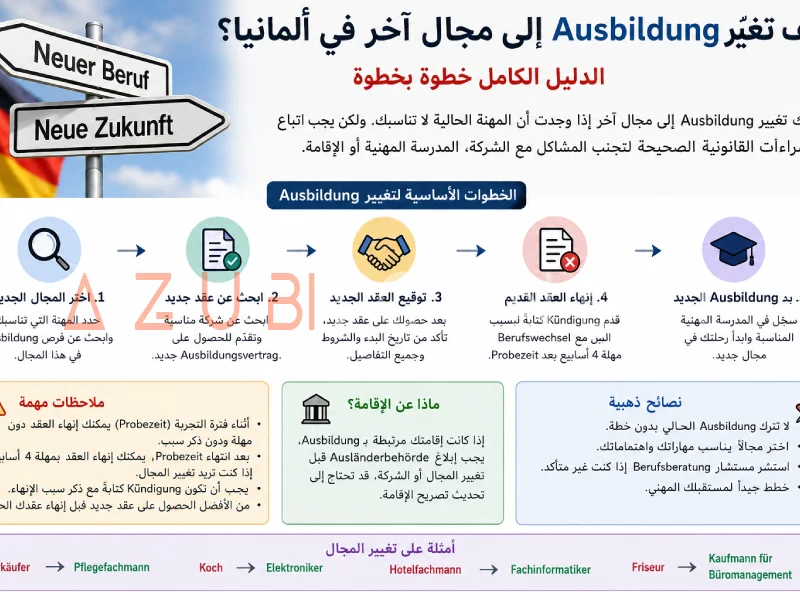 كيف تغيّر Ausbildung إلى مجال آخر في ألمانيا؟ الدليل الكامل 2026