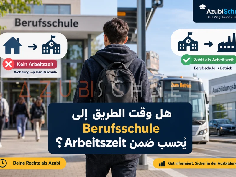هل وقت الطريق إلى Berufsschule يُحسب ضمن Arbeitszeit؟ حقوق Azubi في ألمانيا 2026